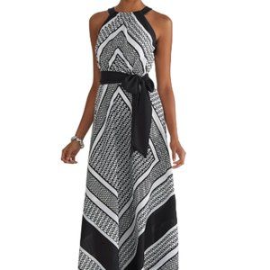 LIKE NEW  WHBM Sleeveless Scarf Print Maxi - Size 14
